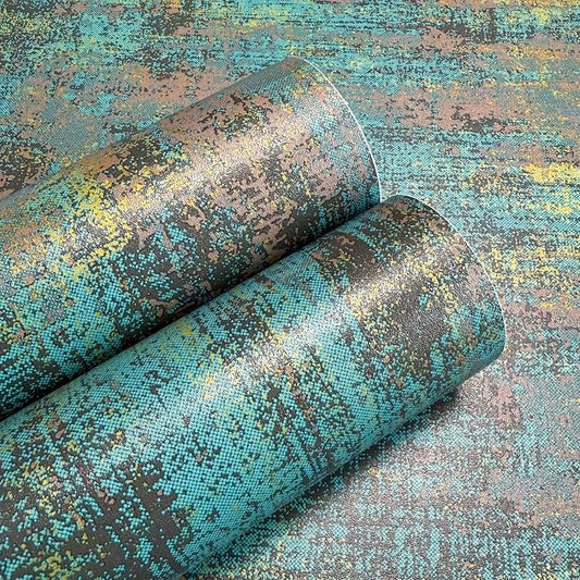 JiffDiff Vintage Metallic Peel and Stick Wallpaper Industrial Metallic Concrete by wallpaper