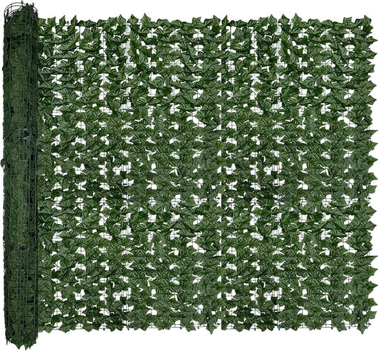 Artificial Ivy Privacy Fence Roll Screen, Garden Greenery Decor by DOPGIB