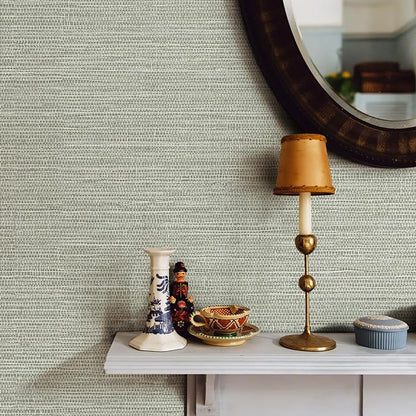 JiffDiff Grasscloth Wallpaper Peel and Stick Cream Grassweave Stick on - Image 2