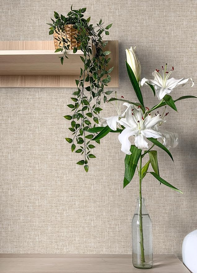 NuWallpaper by WallPops Tan Poplin Peel and Stick Wallpaper - Image 3