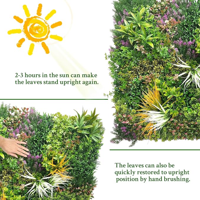 ODTORY Artificial Greenery Grass Wall Panels: 60'' x 120'' UV-Anti Faux - Image 7