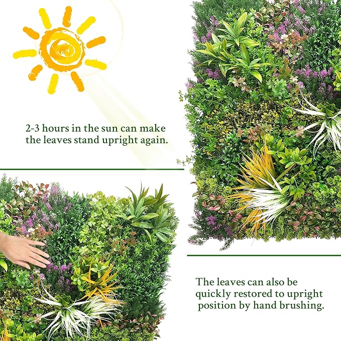 ODTORY Artificial Greenery Grass Wall Panels: 54'' x 120'' UV-Anti Faux - Image 7