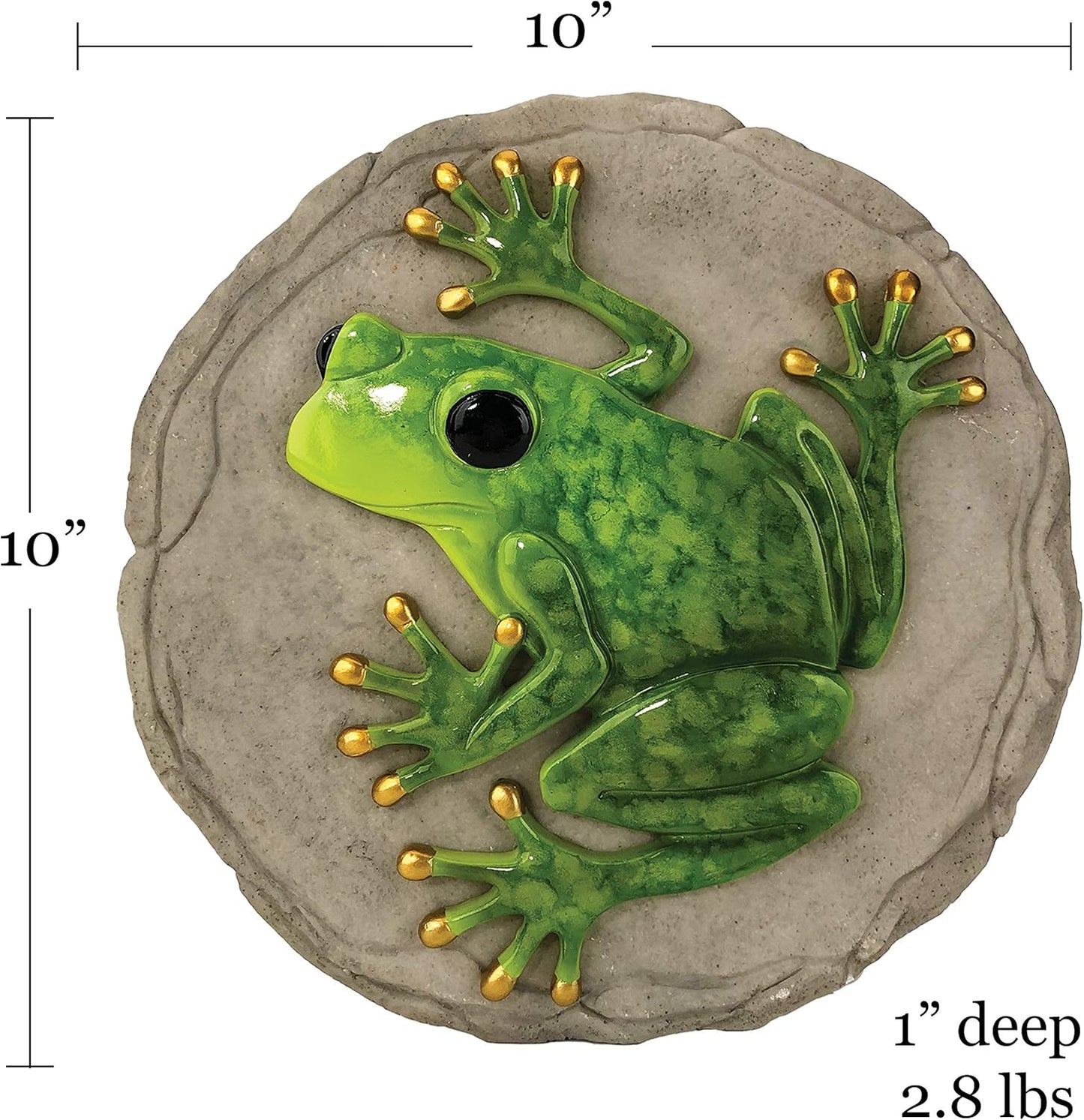 Spoontiques -Garden Décor - Raised Frog Stepping Stone - Decorative Stone for Garden