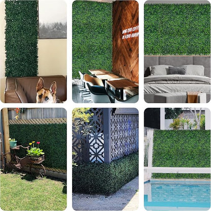 Artificial Boxwood Panels: 20"x 20" 4-Layer Leaf UV-Protected Grass Wall - Image 6