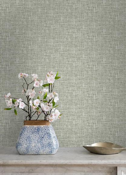 NuWallpaper Sage Poplin Peel and Stick Wallpaper - Image 3