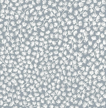 NuWallpaper x Society Social Sea Fern Slate Blue Peel and Stick Wallpaper by NuWallpaper