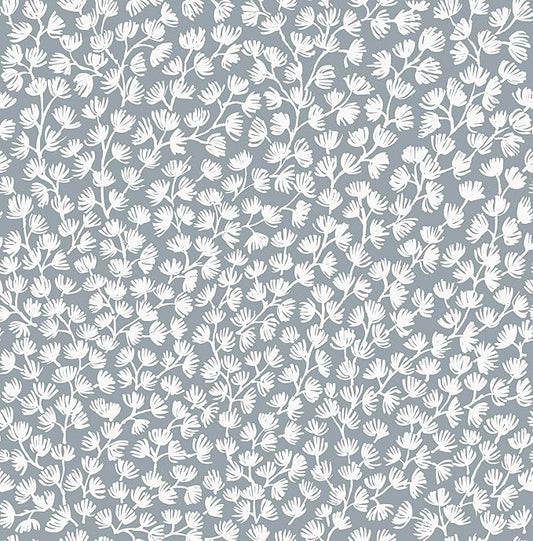 NuWallpaper x Society Social Sea Fern Slate Blue Peel and Stick Wallpaper by NuWallpaper