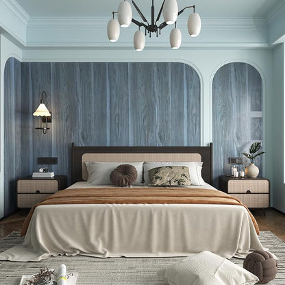 BOMENG Large Blue Wood Contact Paper Peacock Wallpaper Stick and Peel - Image 5