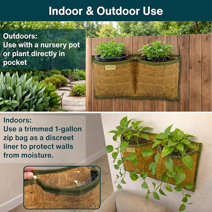 Wall Hanging Planter, 2 Pocket, Hanging herb Planter, wall Mounted Plant Holder - Image 4