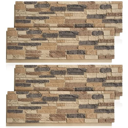 4 Pack Faux Stone Panels Interior 45.6''l x 11.8''h x 0.98''d Faux Siding by Unknown