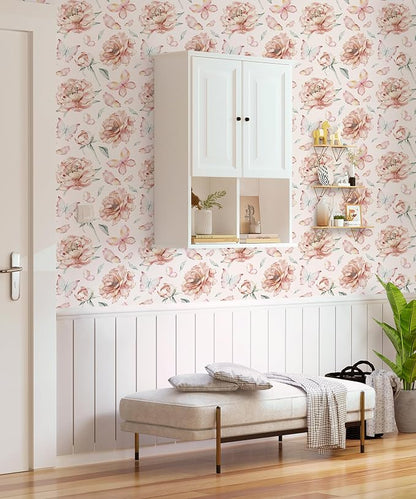 Safiyya Peel and Stick Wallpaper Floral Pink Wallpaper Pink Peony Contact Paper - Image 7