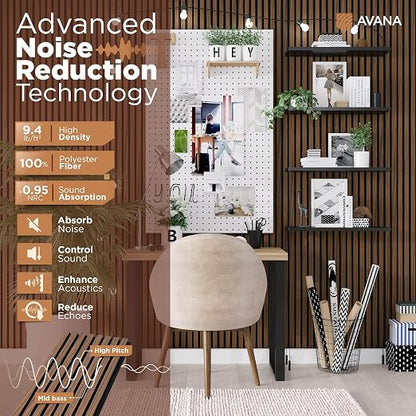 Avana Acoustic Wood Wall Panels – 93.2x11.25 Inch Panels – Fits 94x12 Layout – - Image 6