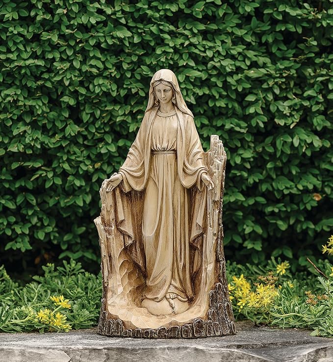 Joseph's Studio by Roman, 14.25" H Carved Our Lady of Grace Garden Statue, Religious Outdoor Decor