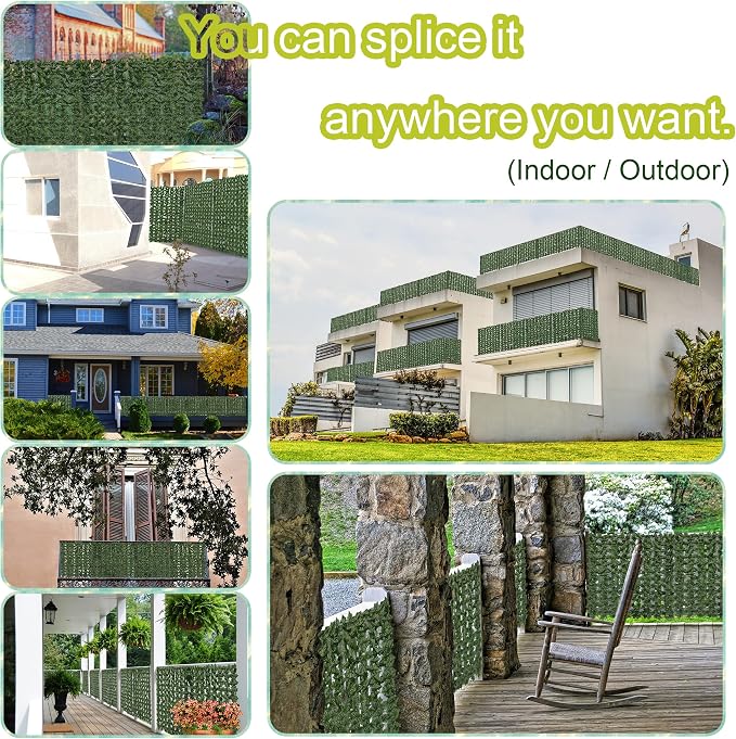 Artificial Ivy Privacy Fence Screen:120 "x 40" Anti-Ultraviolet Artificial - Image 6