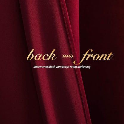 NICETOWN Christmas Red Velvet Curtains and Drapes - Image 4