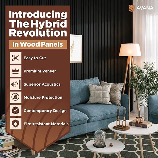 Avana Acoustic Wood Wall Panels – 94.4 X 12.6 Inch Black Oak Acoustic Panels 4 - Image 2