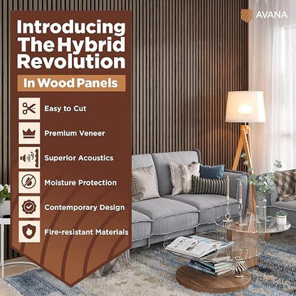Avana Acoustic Wood Wall Panels –93.2x11.25 Inch Panels – Fits 94x12 Layout – - Image 2