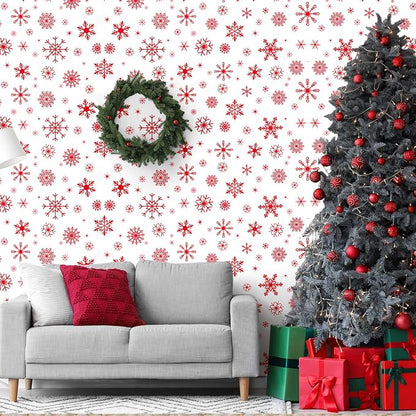 Kochorie 100 Ft x 54 Inch Red Snowflake Tablecloth Roll - Image 5