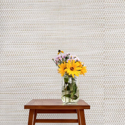 Ansehan Grasscloth Textured Wallcovering W1310 Oxford, Non Prepasted Natural - Image 2