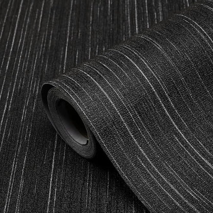 Black Grasscloth Peel and Stick Wallpaper Texture Contact Paper A Set of 15.7" by Biyoeepeelstickwallpaper