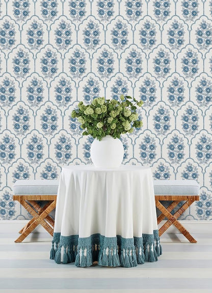 NuWallpaper x Society Social Floral Bazaar Delft Blue Peel and Stick Wallpaper - Image 3