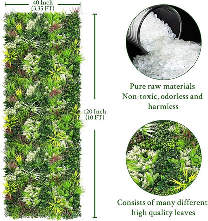 ODTORY Artificial Plant Wall Panels: 40"×120" UV-Anti Faux Grass Wall Backdrop - Image 2