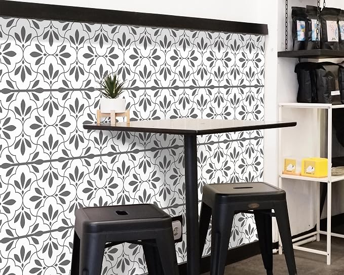 FLFK Wallpaper Border Black and White Patterns Peel and Stick Wall Border Self - Image 4