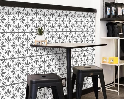 FLFK Wallpaper Border Black and White Patterns Peel and Stick Wall Border Self - Image 4