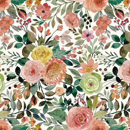 JiffDiff Floral Wallpaper Peel and Stick Removable Contact Paper Peony Roses by wallpaper
