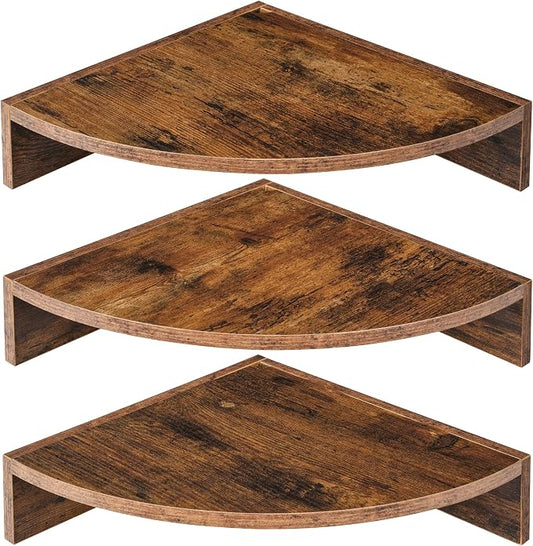 Corner Shelves 3-Pack for Bathroom & Kitchen, Space-Saving Floating Corner Wall by Unknown