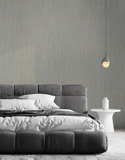 Grey Grasscloth Wallpaper Peel and Stick Textured Wallpaper - Image 5