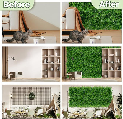 Greenery Faux Grass Wall Backdrop 60"x128" UV-Anti Artificial Green Boxwood - Image 5