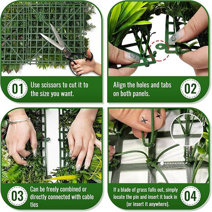 ODTORY Artificial Hedge Grass Wall Panel: 40" x 20" UV-Anti Faux Boxwood Ivy - Image 3