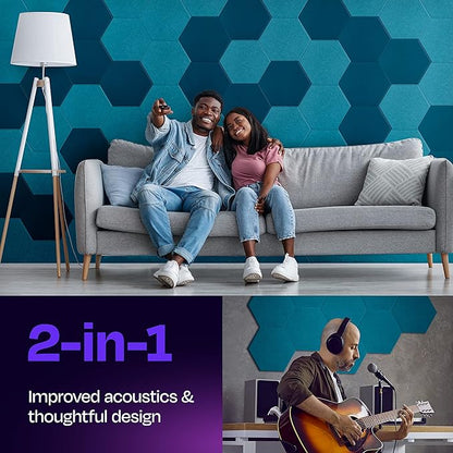 Acoustic Panels 12-Pack Soundproof Wall Panels 12"X10.4"X0.4" Sound Panels High - Image 2