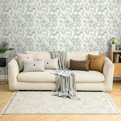 Timeet Peel and Stick Wallpaper Green Floral Wall Paper - Image 5