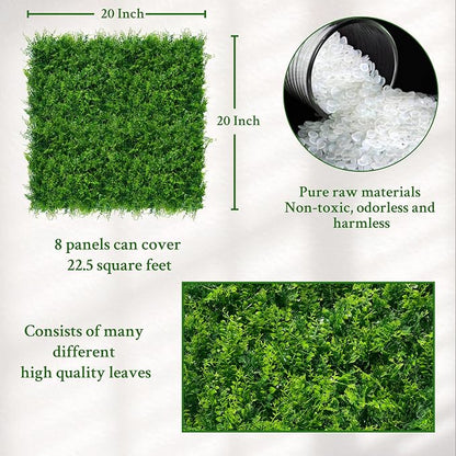 ODTORY Artificial Plants Hedge Wall Panels：20x20 Inch 8P UV-Anti Greenery - Image 2