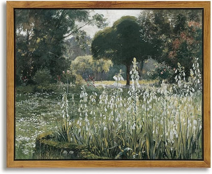 InSimSea Meadow with Flowers Painting Wall Art Prints, Classical Scenery by InSimSeaArt