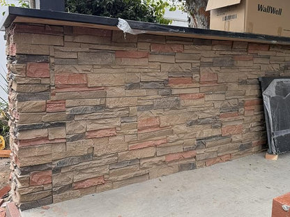 Faux Stone Wall Panels 1-Pack PU Stone Veneer Siding, Mortarless Faux Rock - Image 2