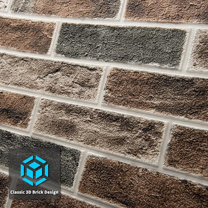 Art3d 20-Pack105 Sq.Ft Faux Brick 3D Wall Panels Peel and Stick in Gray Brown - Image 8