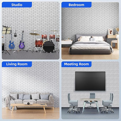 12 Pack Acoustic Panels with Self Adhesive, Soundproof Wall Panels, Brick Sound - Image 5