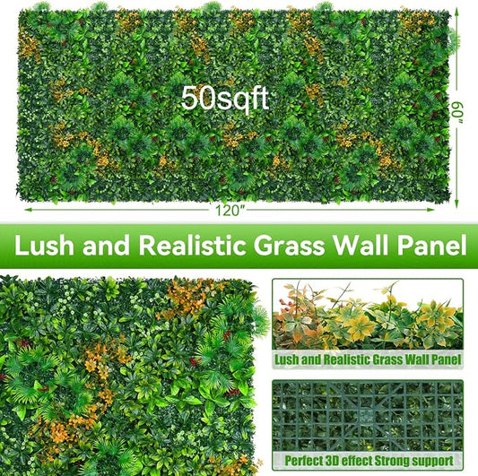 Grass Wall Panels Roll, UV-Anti Faux Greenery Plant Boxwood Panels - Image 2