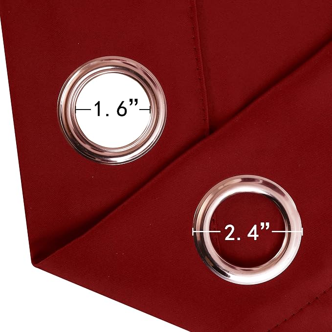 LEMOMO Red Thermal Blackout Curtains/42 x 95 Inch/Set of 2 Panels Room - Image 6