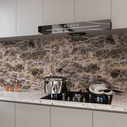 BAYYA 118x16inch Brown Marble Contact Paper Peel and Stick Wallpaper - Image 2