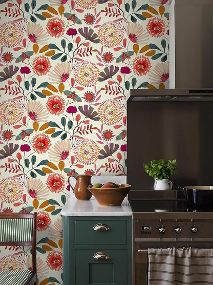 Wallpaper Peel and Stick Floral Wall Paper Removable Waterproof - Image 5