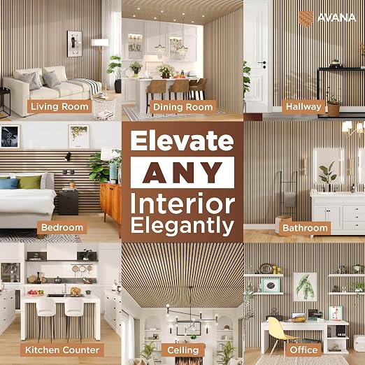 Avana Acoustic Wood Wall Panels – 47.2 X 12.6 White Oak Acoustic Panels 2 PCs – - Image 3
