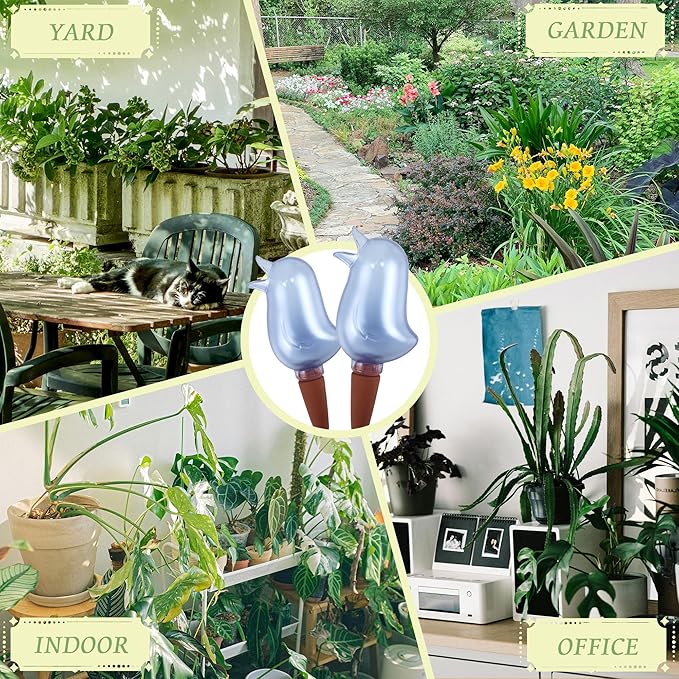 4 Pack Self Watering Spikes, Indoor Plant Watering Globes, Bird Shape Automatic Irrigation Spikes,Plant Watering Devices（Blue）