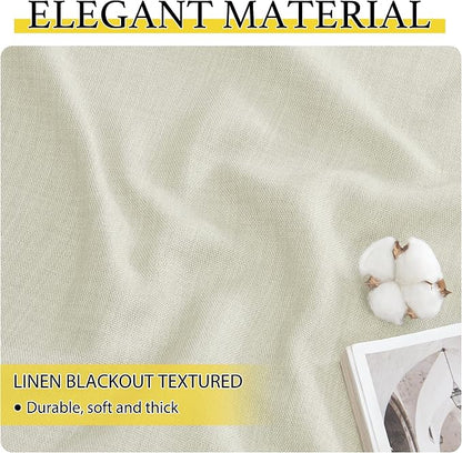 NICETOWN Natural Linen Room Darkening Curtain Valances for, Grommet Faux Linen - Image 6