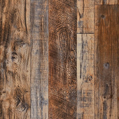 WENMER 23.6" x 394" Brown Wood Peel and Stick Wallpaper Shiplap Self Adhesive by WENMER