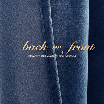 NICETOWN Navy Blue Velvet Curtains 84 inches - Image 5
