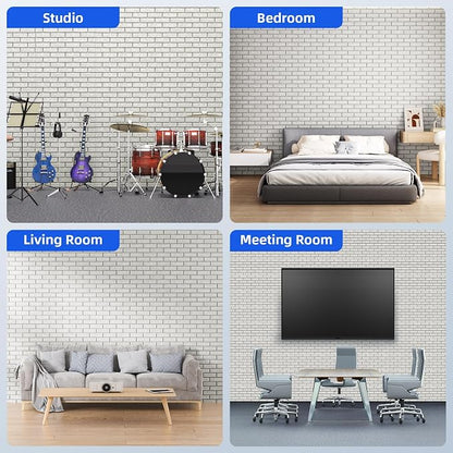 20 Pack Acoustic Panels with Self Adhesive, Soundproof Wall Panels, Brick Sound - Image 6